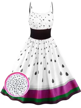 1950s Fruit Spaghetti Swing Dress