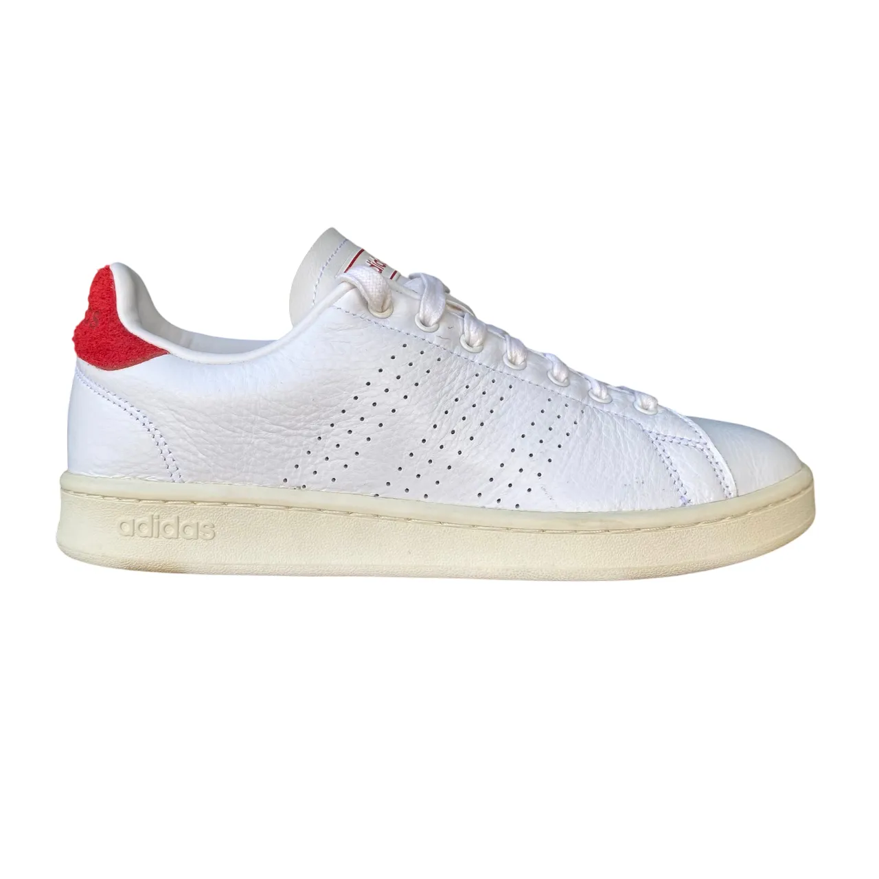 Adidas scarpa sneaker da uomo Advantage EG3773 bianco-rosso