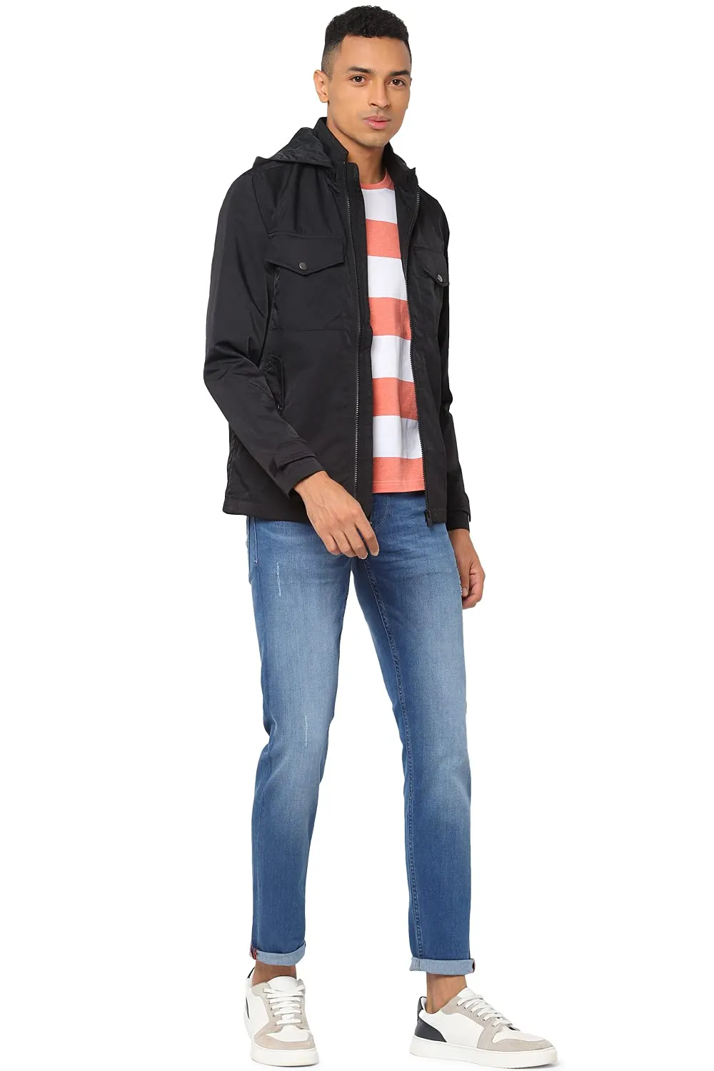 Allen Solly Men's Jacket (ASJKLJRGHP00069_Black_S)