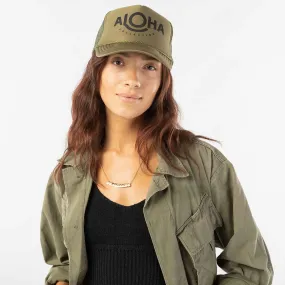 Aloha Trucker Hat Khaki Green