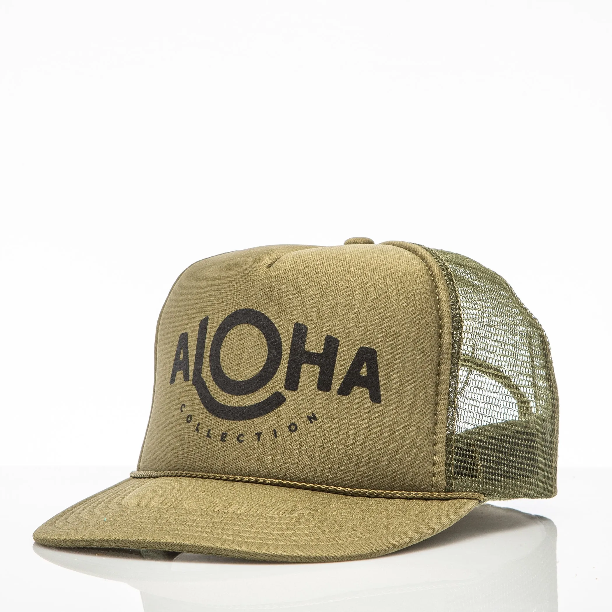 Aloha Trucker Hat Khaki Green