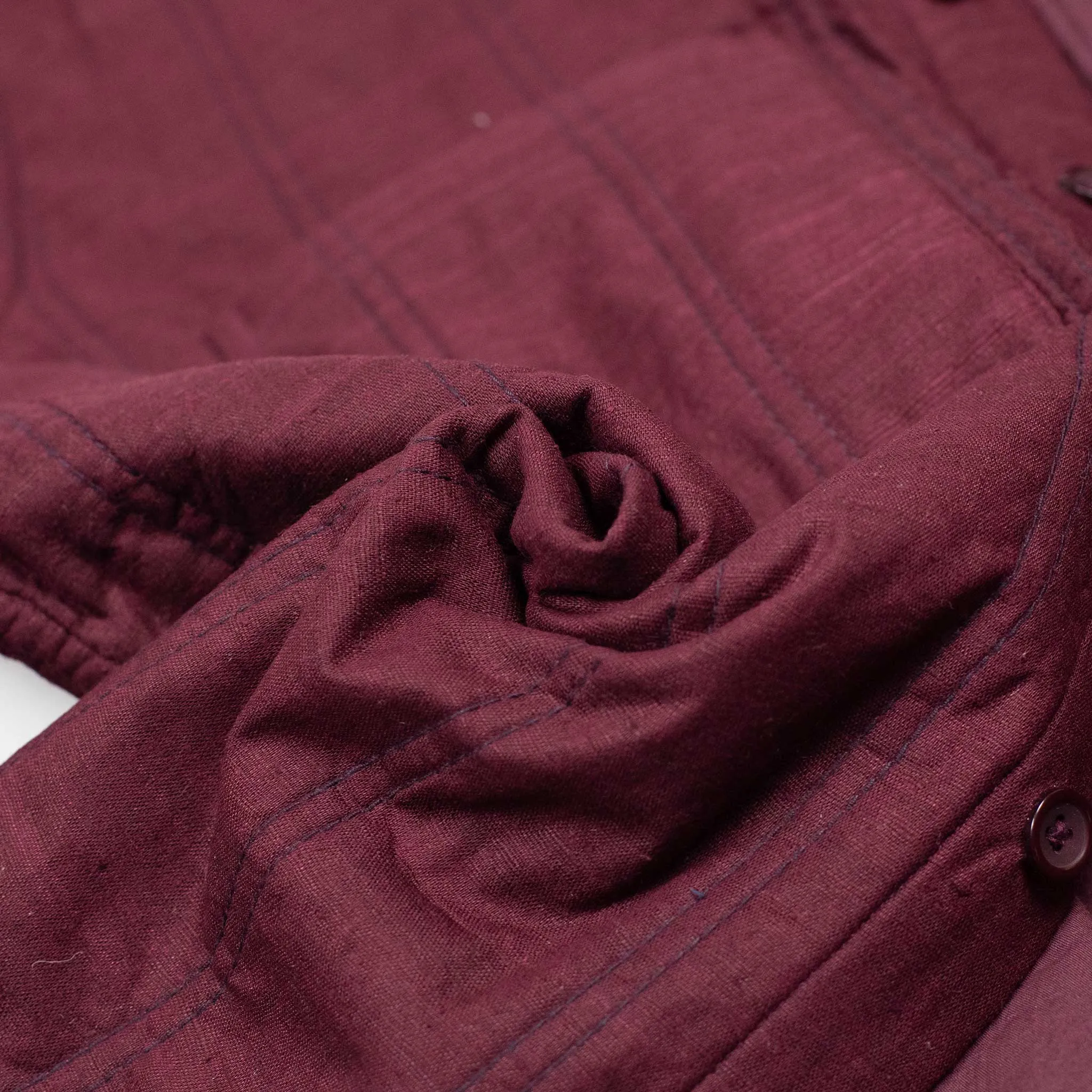 Alok shirt in burgundy quilted matka handloom silk