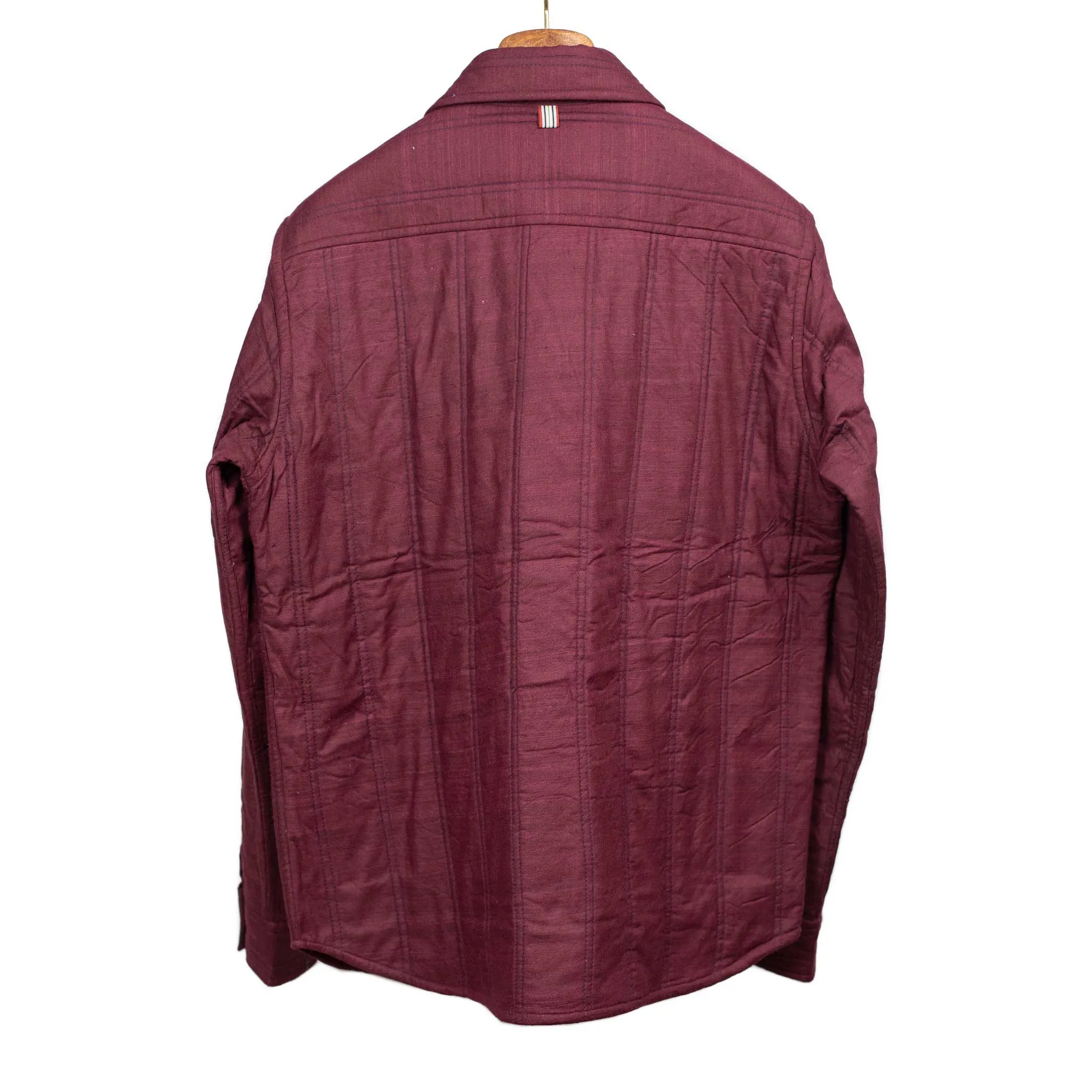 Alok shirt in burgundy quilted matka handloom silk