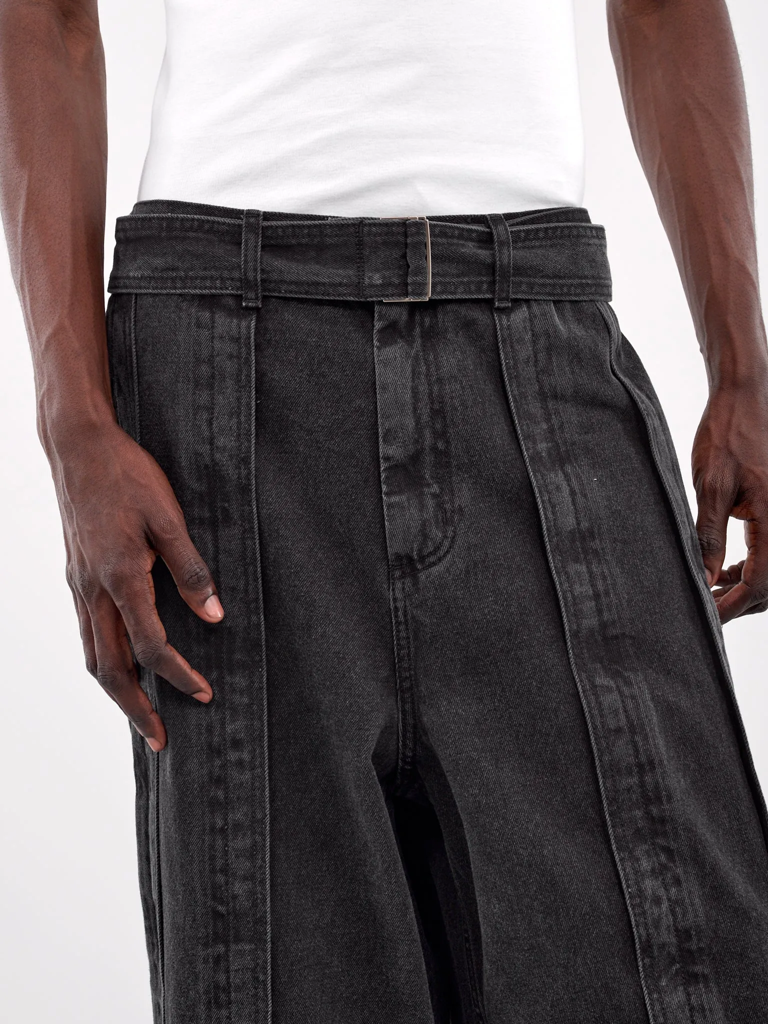 Asymmetrical Vertical Jeans (SSH2PT724BK-BLACK)