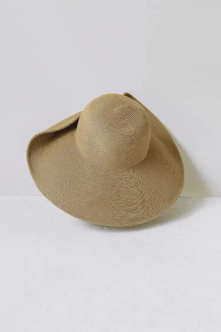 Asymmetrical Wide Brim Straw Hat
