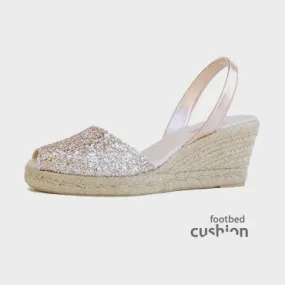 Avarcas Glitter Wedge Espadrilles Lluna - Peach
