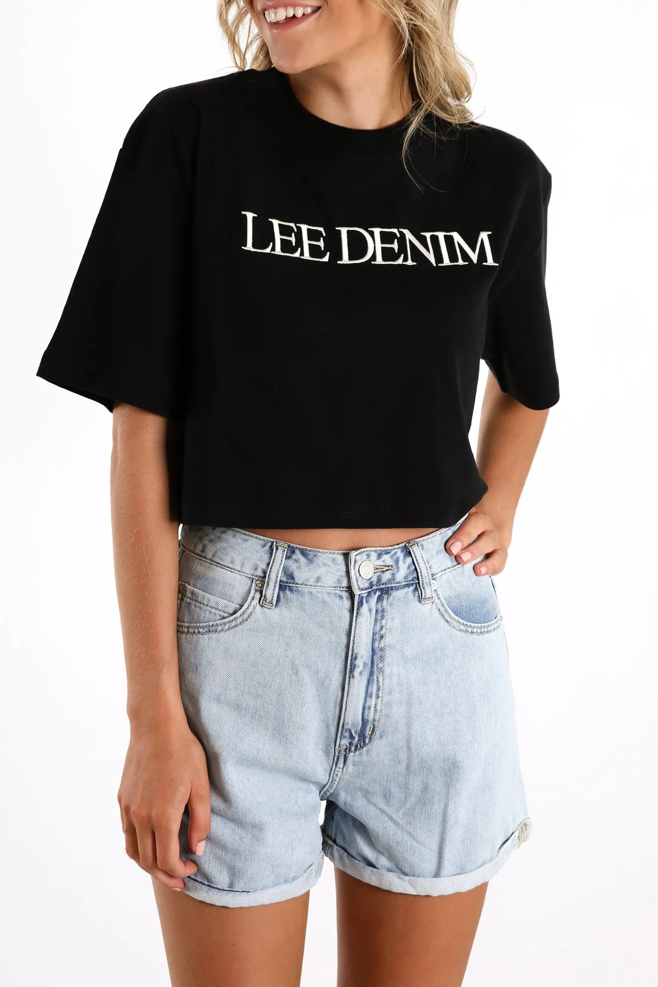 Baggy Crop Tee Black