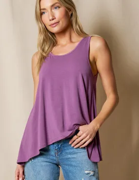 Bamboo / Organic Cotton Layered Tank - Dusty Purple