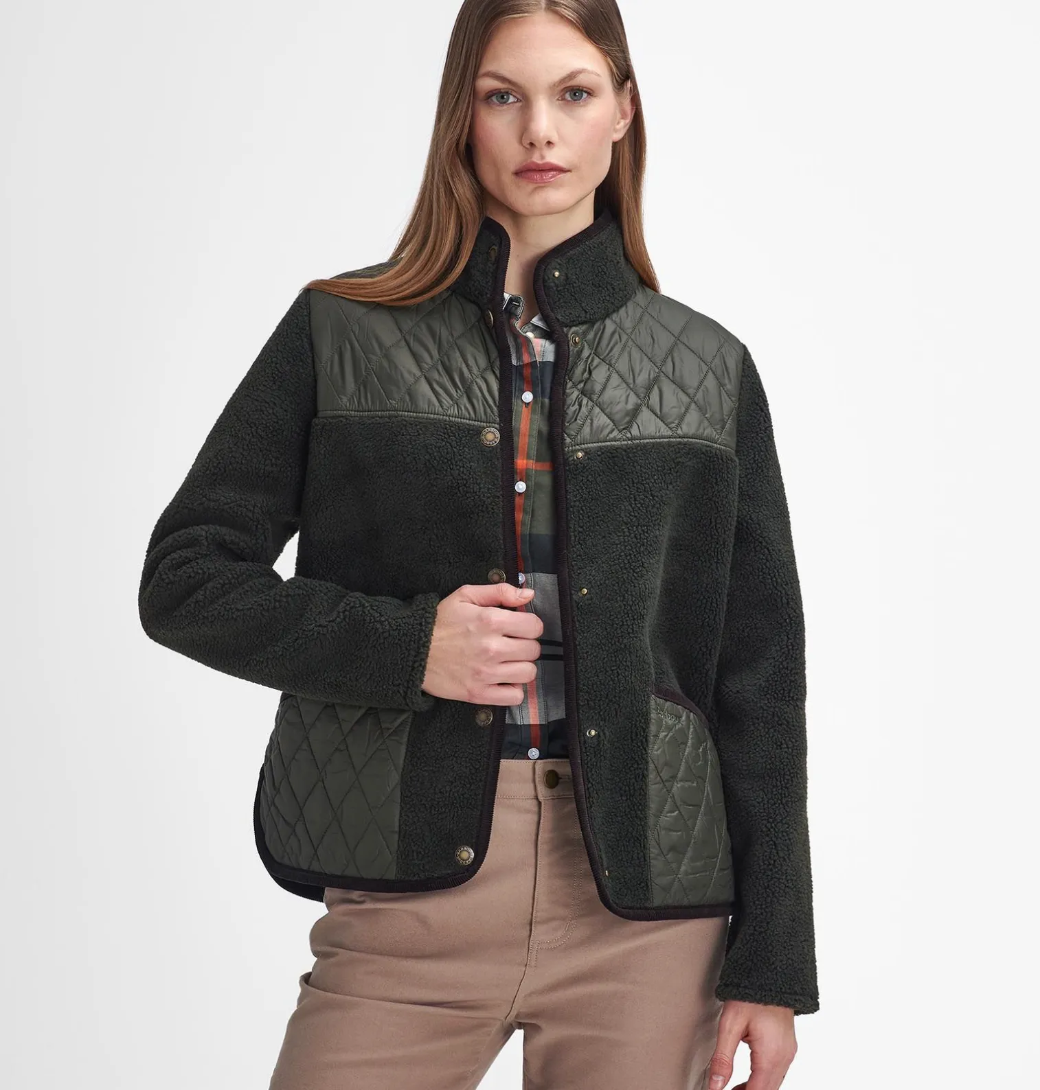 Barbour Women Brambles Fleece Olive