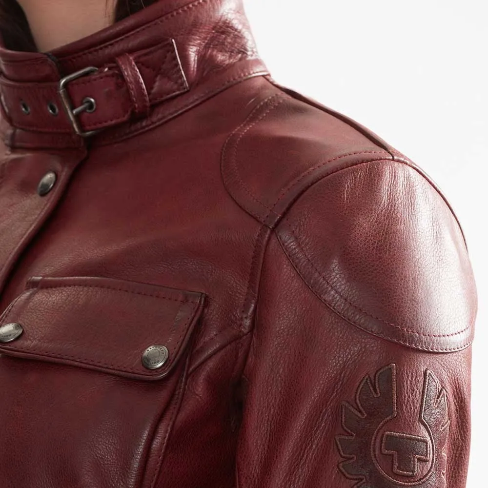 BELSTAFF TRIALMASTER PRO WOMEN LEATHER MOTORCYCLE JACKET - RED
