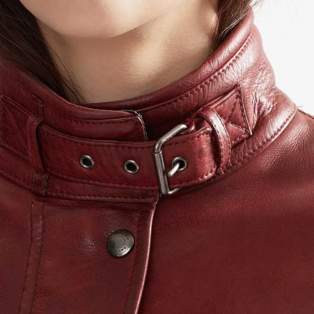 BELSTAFF TRIALMASTER PRO WOMEN LEATHER MOTORCYCLE JACKET - RED