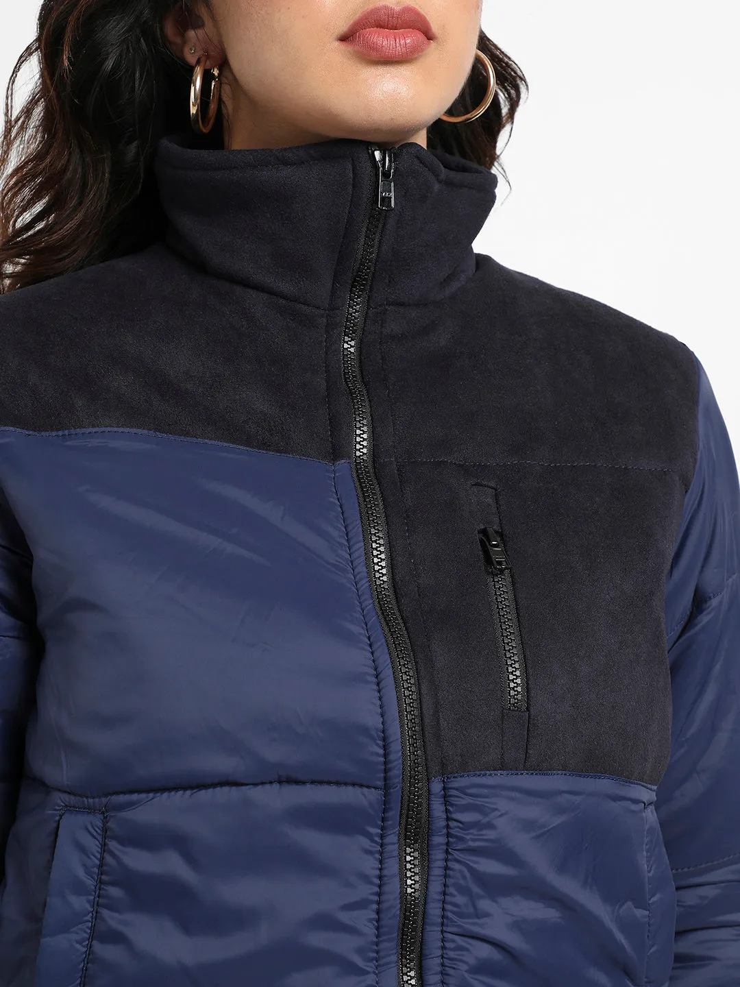 Bomber Jacket With Angled Open Pockets