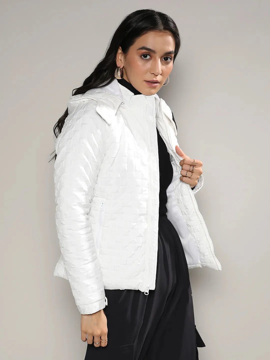 Buffallo Check Quilted Puffer Jacket