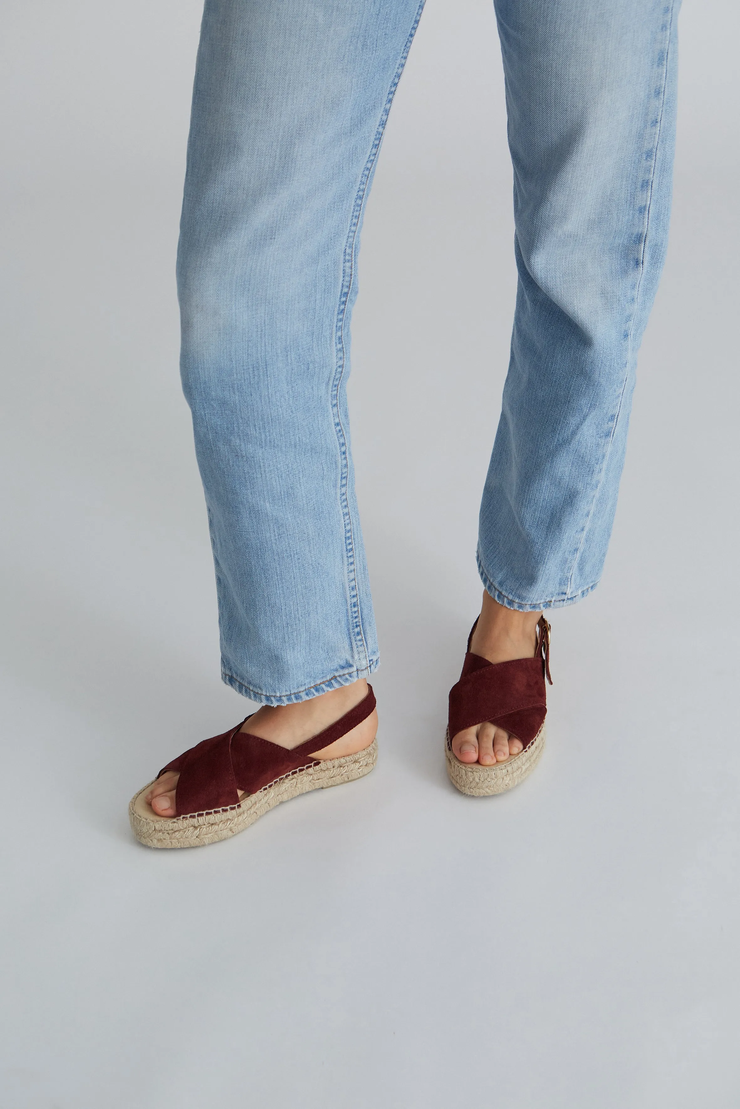 Burgundy Crossed Sandal