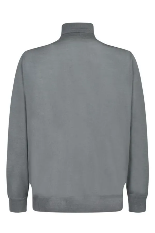 CANALI - Mid Grey Merino Wool Roll Neck Sweater C0020-MK00077-204
