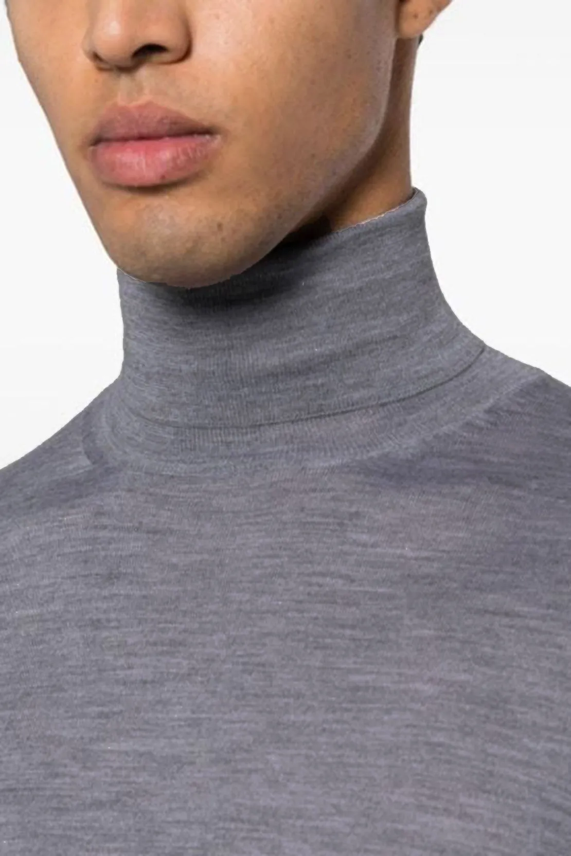 CANALI - Mid Grey Merino Wool Roll Neck Sweater C0020-MK00077-204