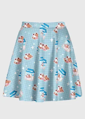 Cartoon Cow Milk Kawaii Skirt