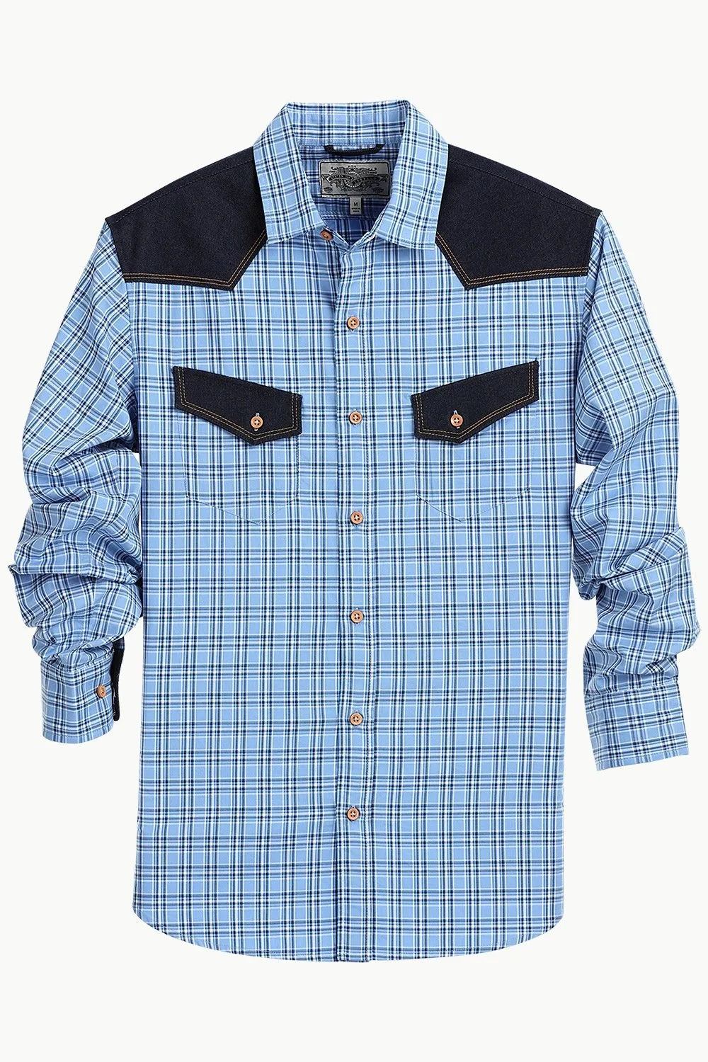 Casual Denim Glen Plaid Shirt