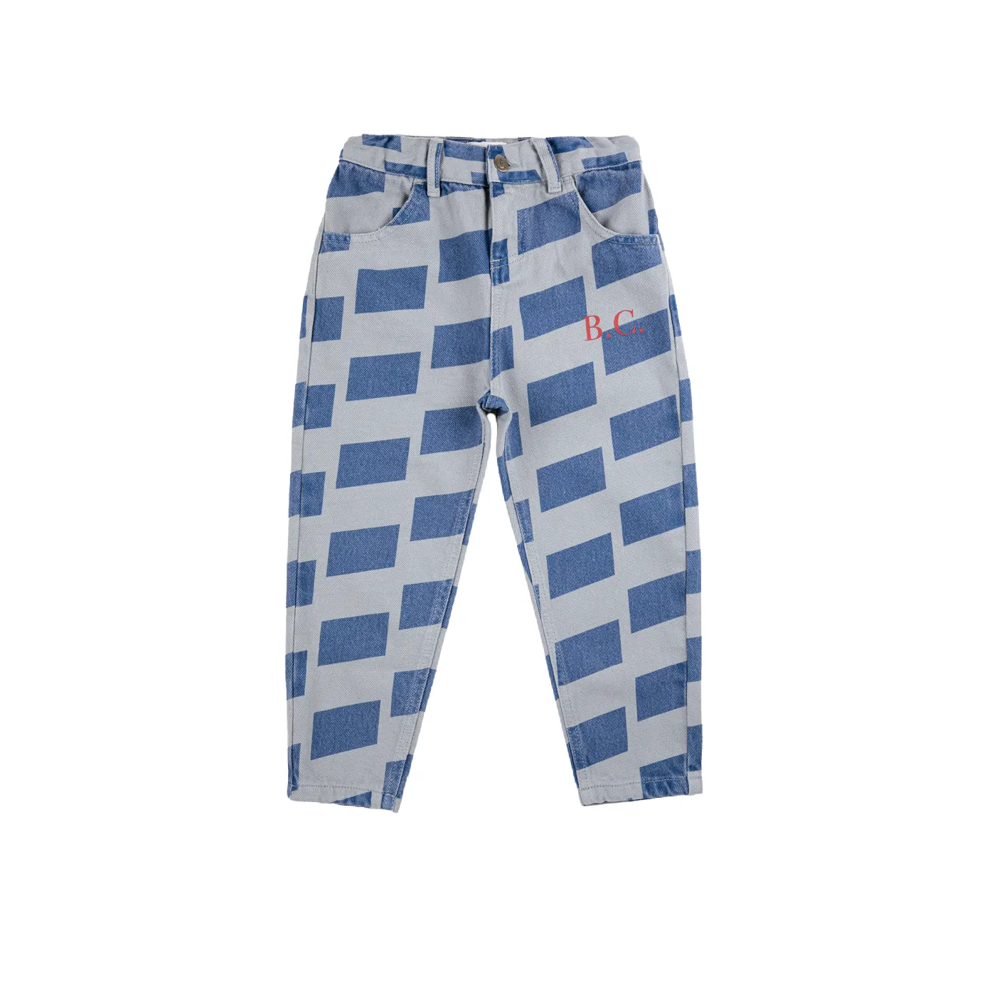 Checker All Over Denim Pants