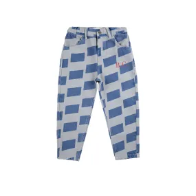 Checker All Over Denim Pants