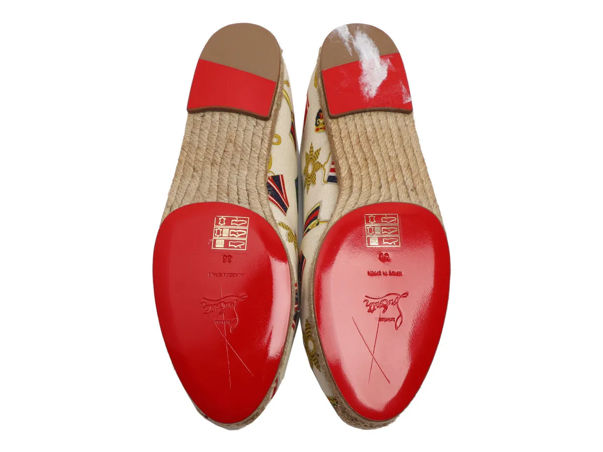Christian Louboutin White Galia Flat Espadrilles
