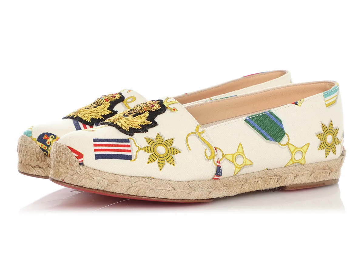 Christian Louboutin White Galia Flat Espadrilles