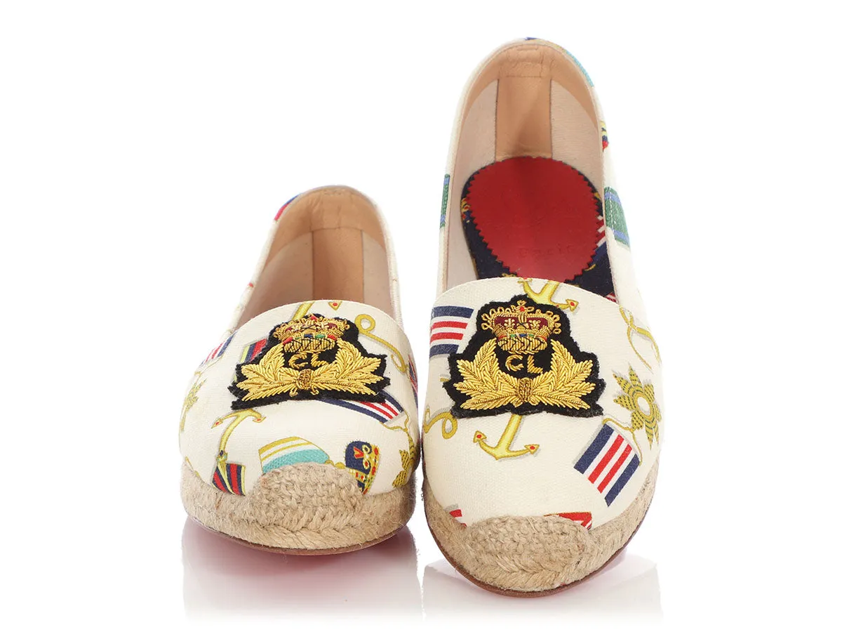 Christian Louboutin White Galia Flat Espadrilles