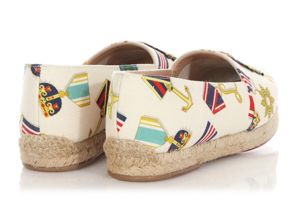 Christian Louboutin White Galia Flat Espadrilles