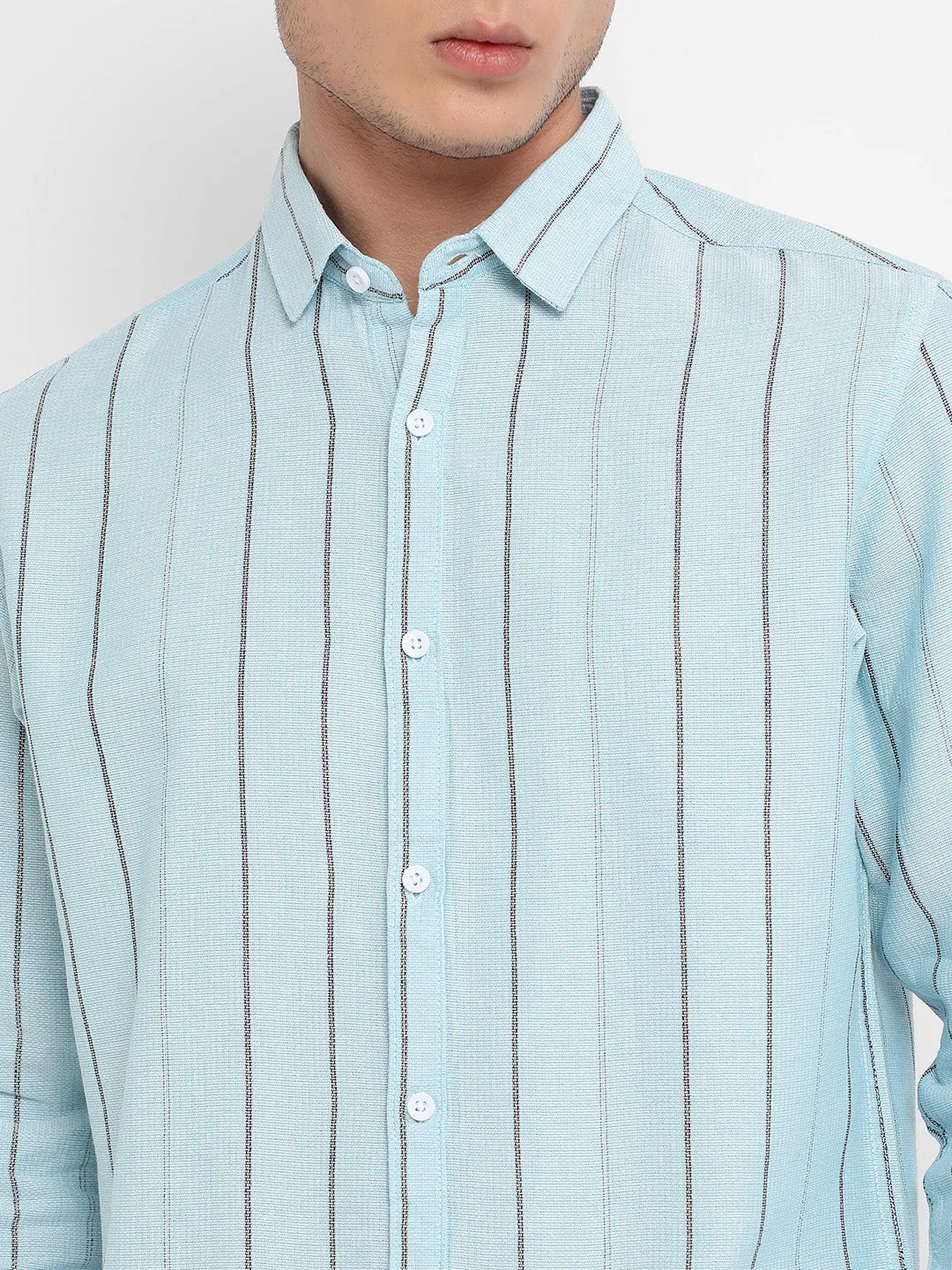 Contrast Pinstriped Shirt