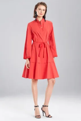 Cotton Poplin Mandarin Dress