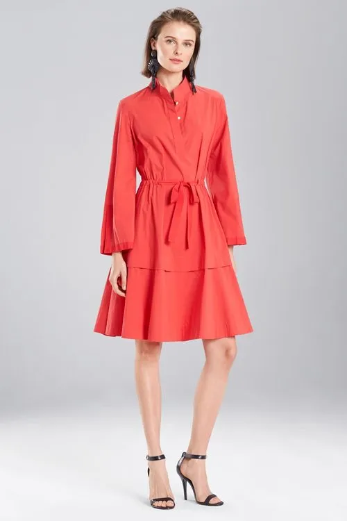 Cotton Poplin Mandarin Dress