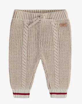 Cream Knit Cable knit Sweater Pants -Souris Mini
