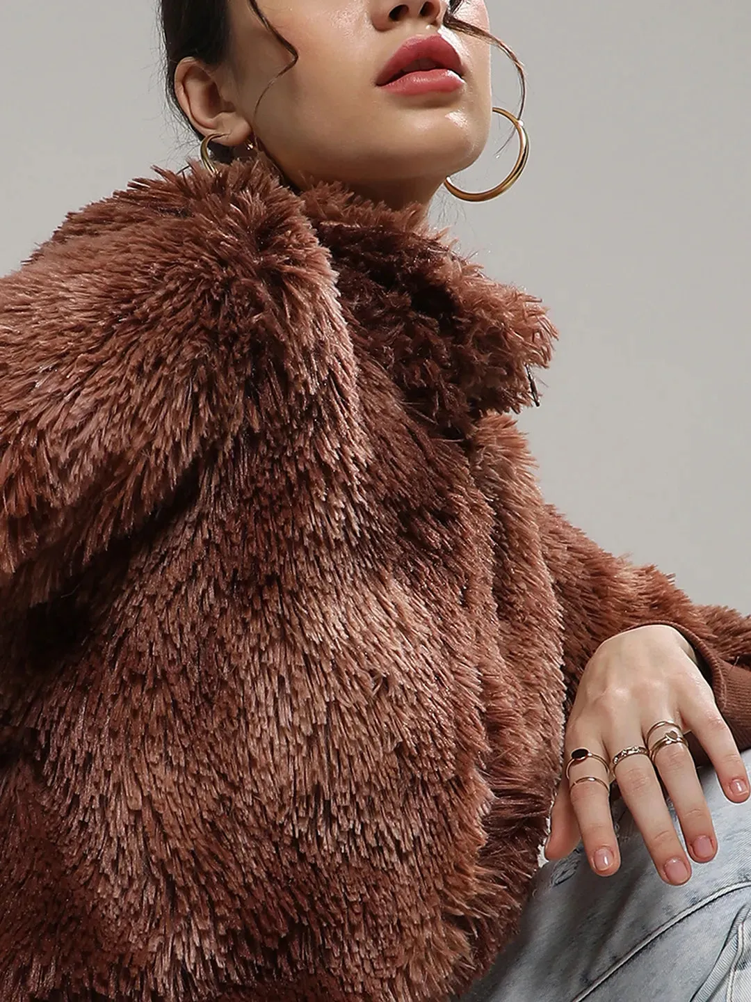 Faded Faux Fur Jacket