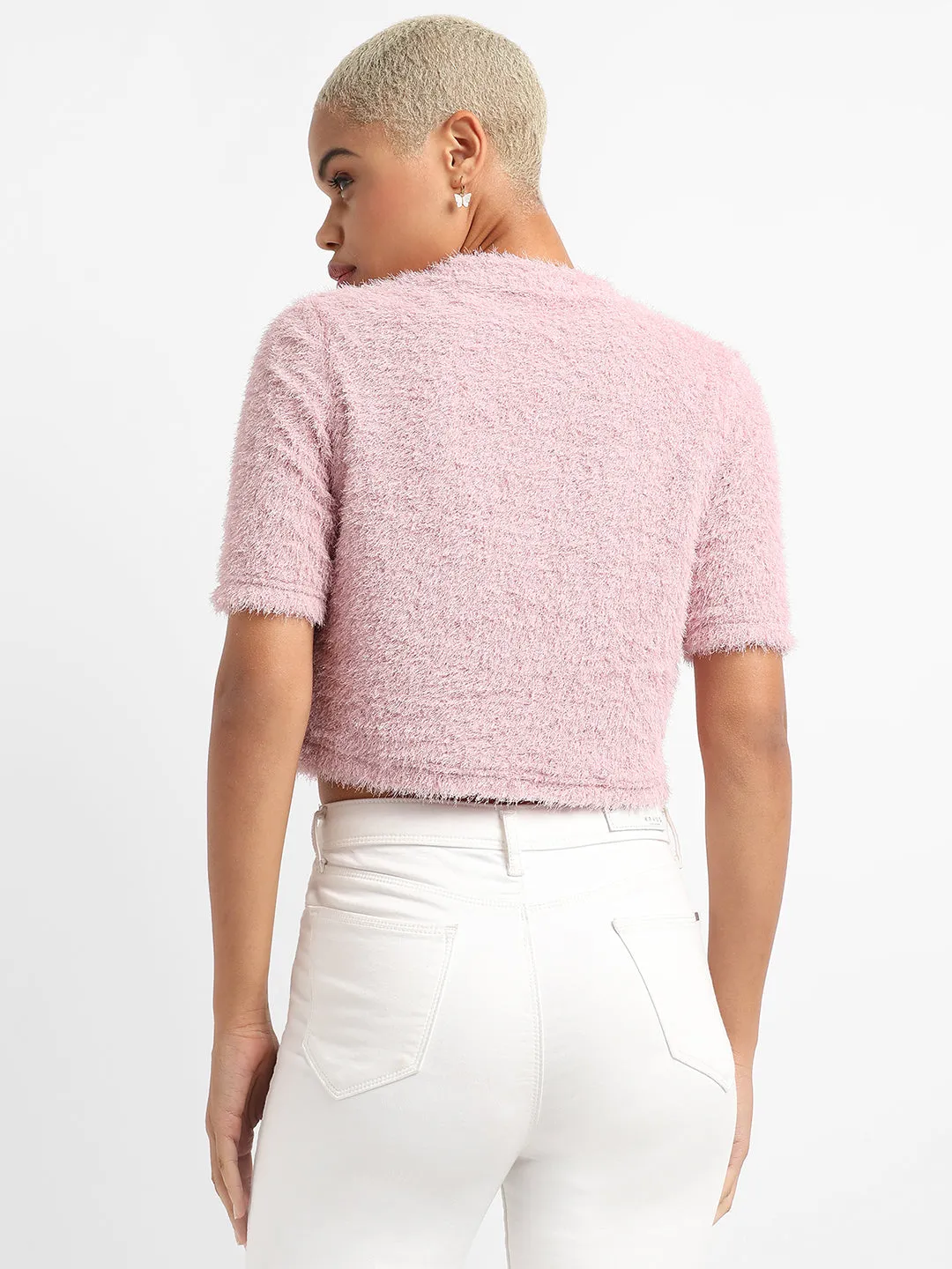 Faux Fur Cut-Out Top