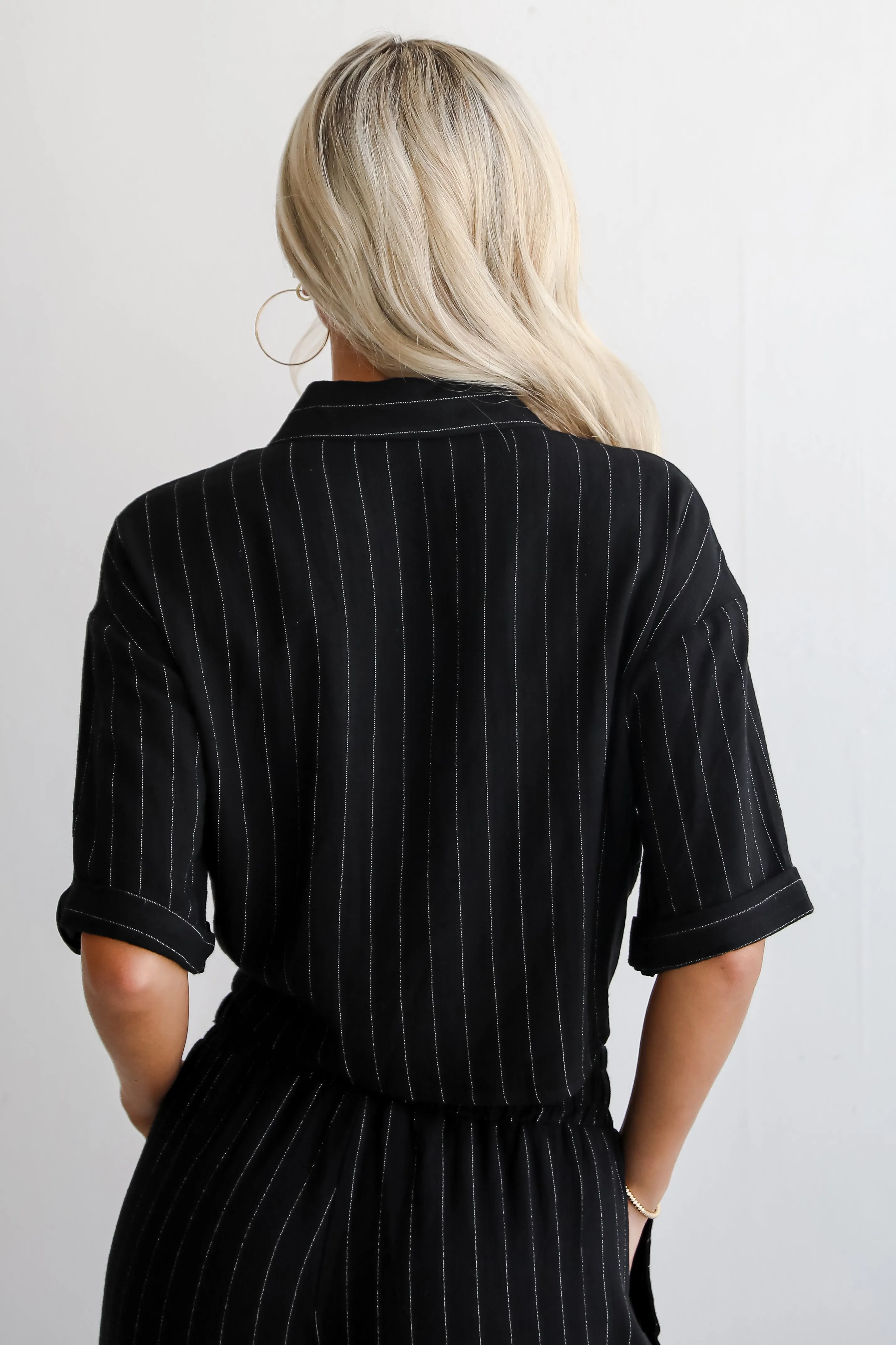 FINAL SALE - Moment Maker Striped Linen Tie-Front Blouse