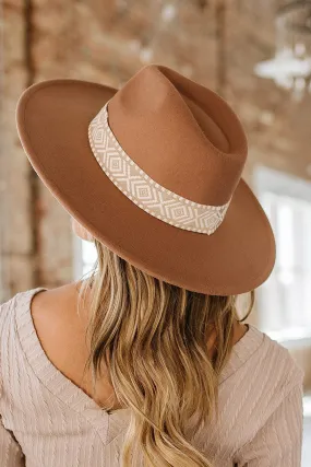 Geo Print Flat Brim Woven Hat | DROPSHIP