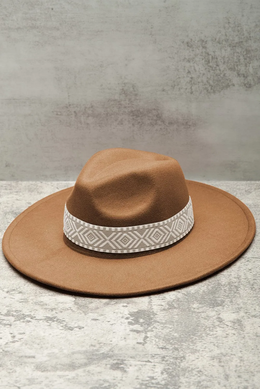 Geo Print Flat Brim Woven Hat | DROPSHIP