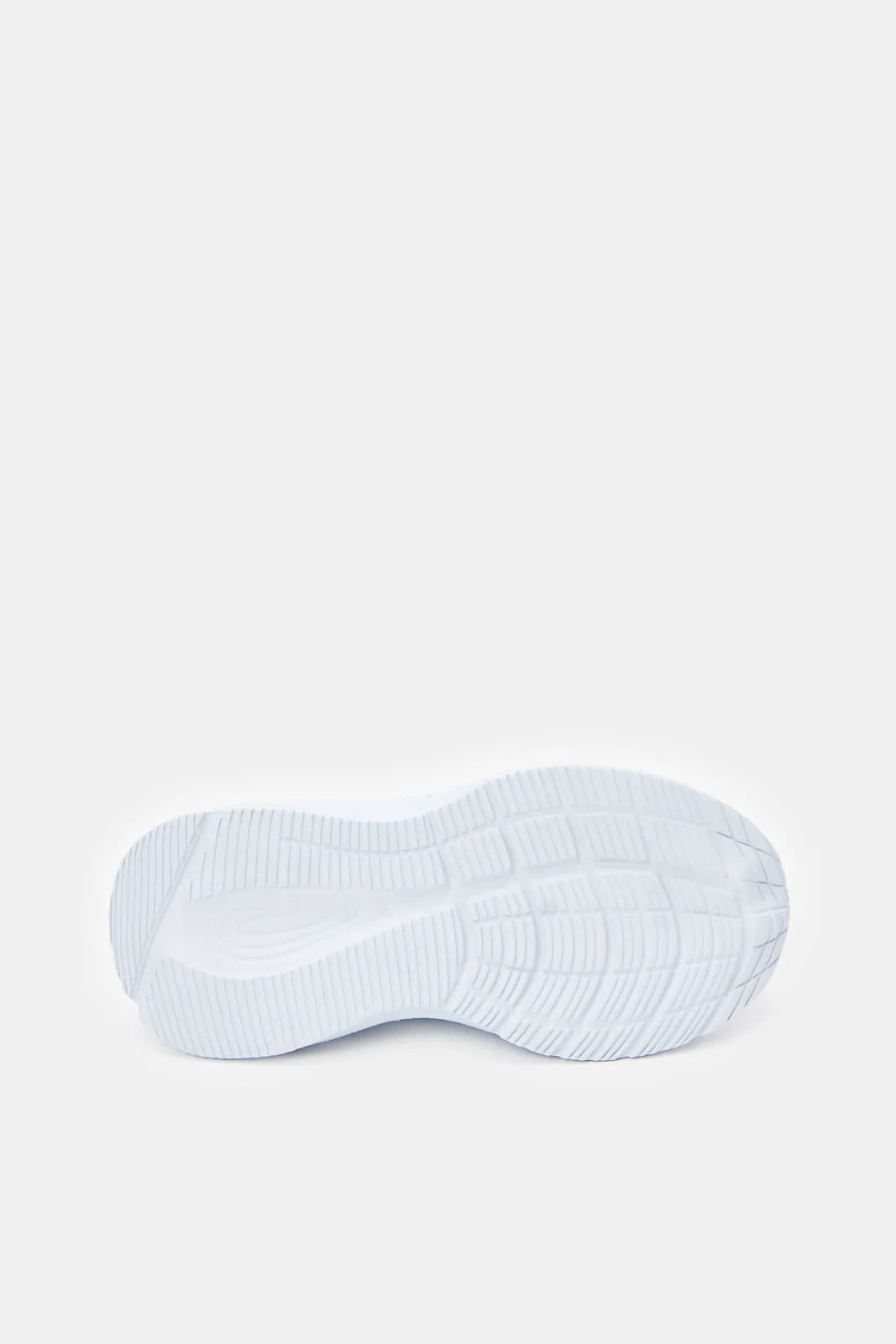 Girls White Textured Slip-On Sneaker