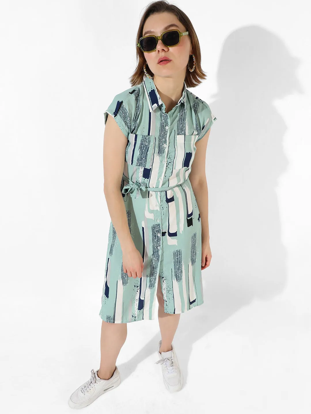 Green Printed Dress