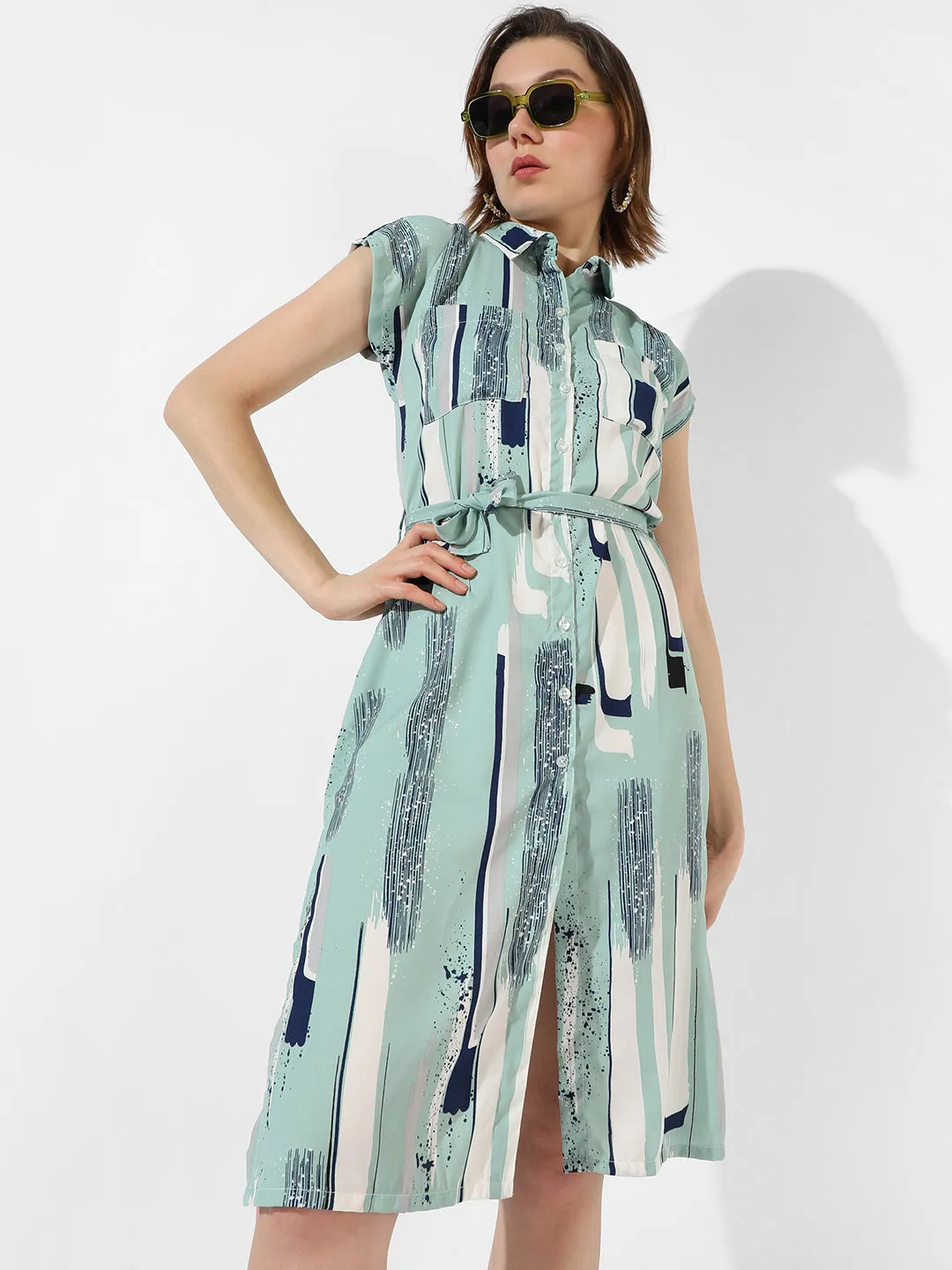 Green Printed Dress