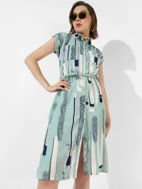 Green Printed Dress