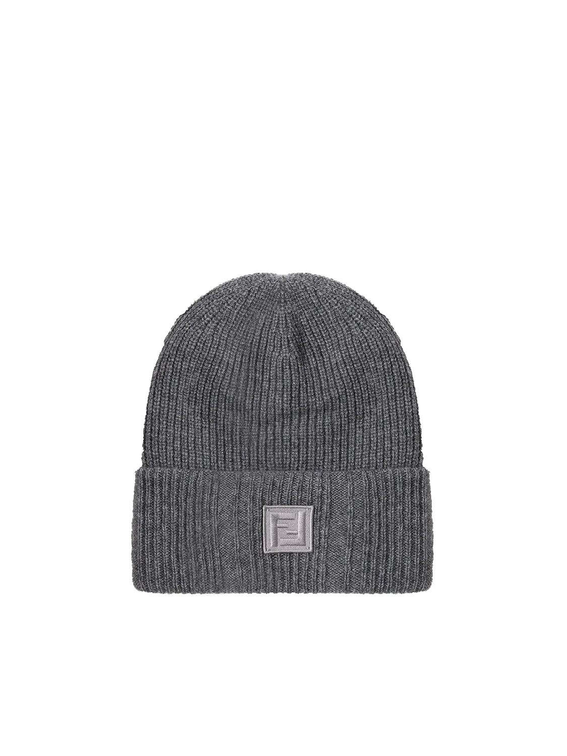 Grey Wool Beanie with FF Logo
