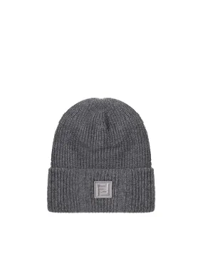 Grey Wool Beanie with FF Logo