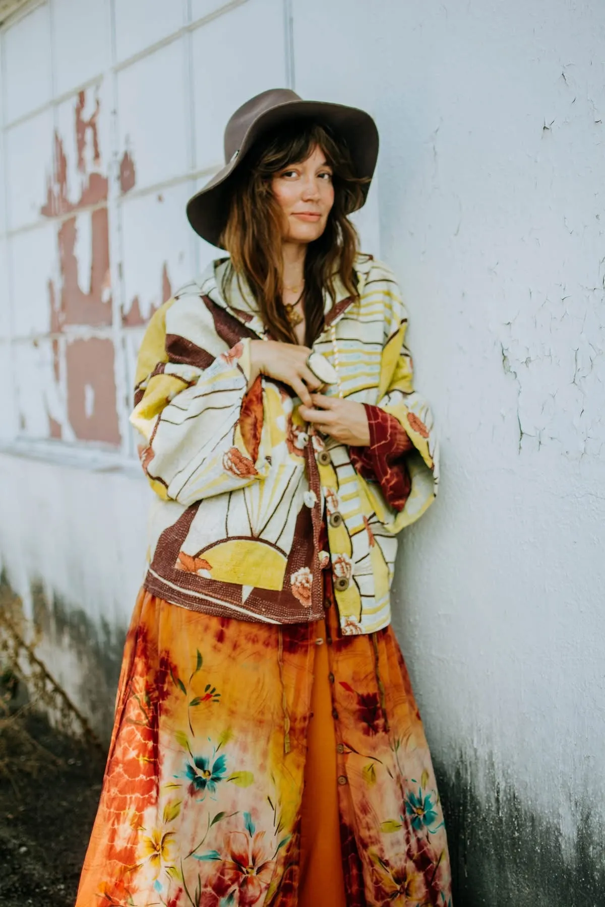 Half Moon Cropped Hooded Jacket #001 by Kantha Bae
