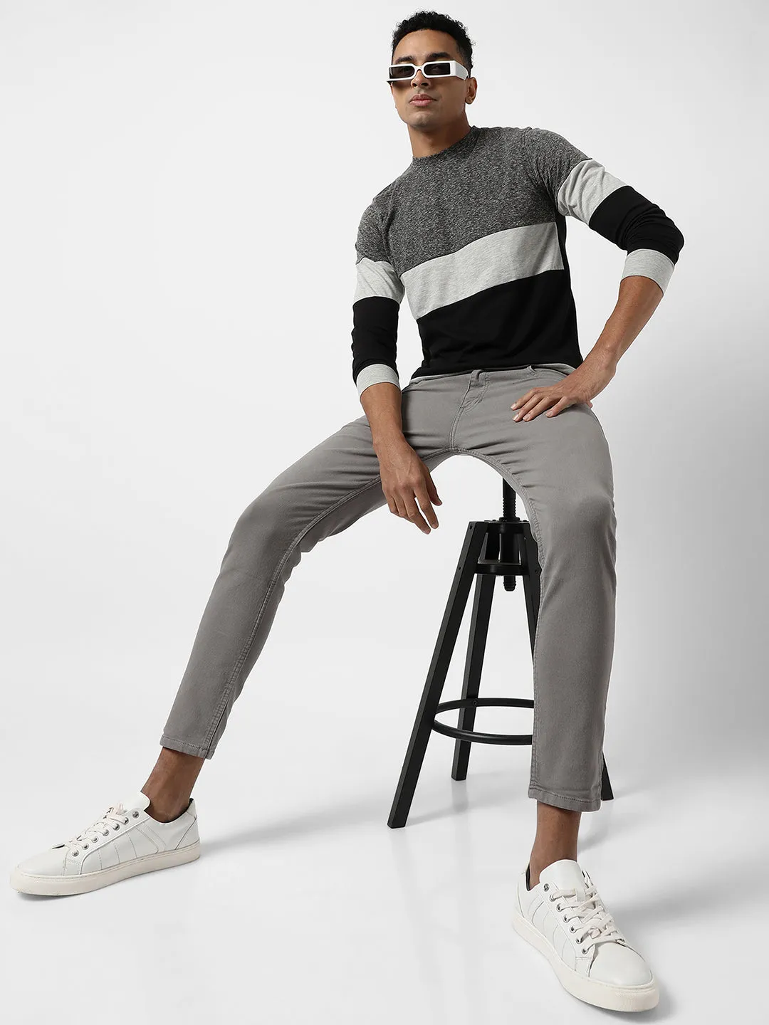 Heathered Horizontal Striped T-Shirt