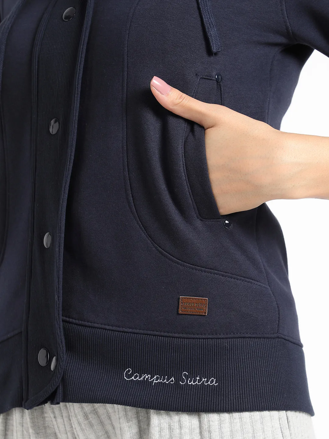 Hooded Jacket With Angled Open Pockets