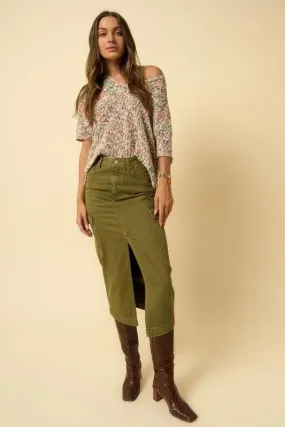 Insane Gene Color Cargo Midi Skirt