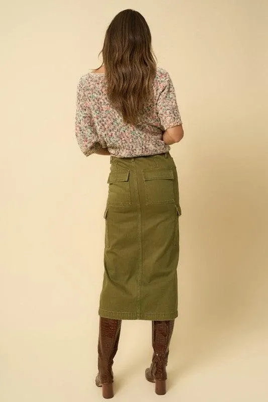 Insane Gene Color Cargo Midi Skirt