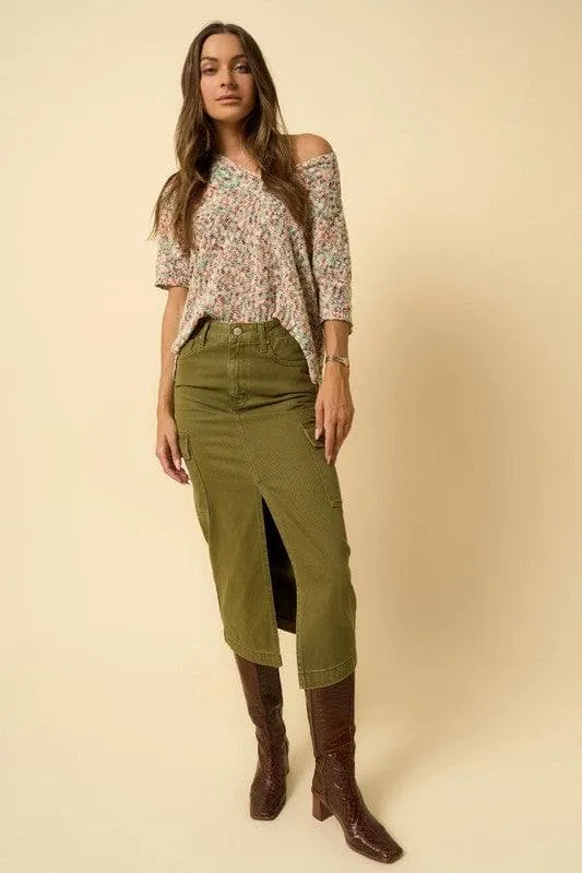 Insane Gene Color Cargo Midi Skirt