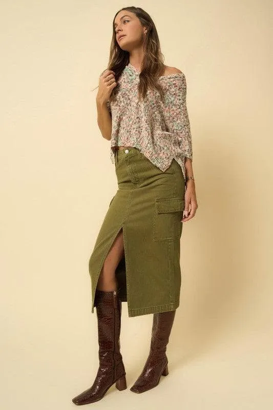 Insane Gene Color Cargo Midi Skirt